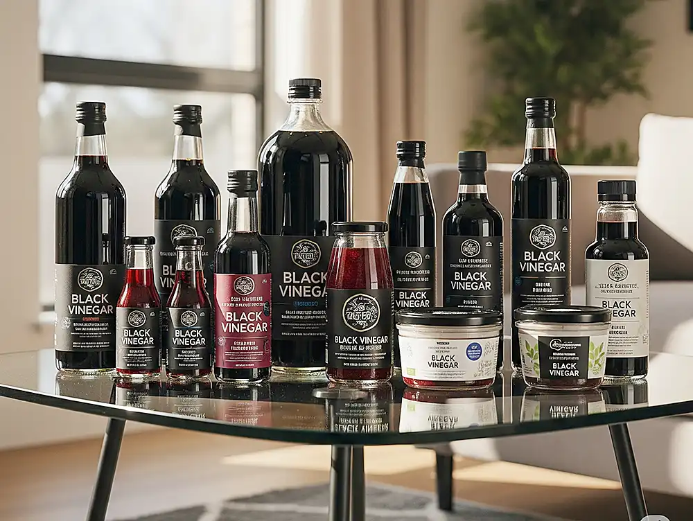 各種の黒酢製品(イメージ)